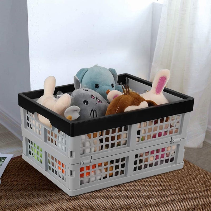 Eagrye 4-Pack 15 L Plastic Collapsible Storage Crates, Folding Crates, Plastic Stackable Storage Crates - Image 5